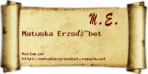 Matuska Erzsébet névjegykártya