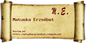 Matuska Erzsébet névjegykártya